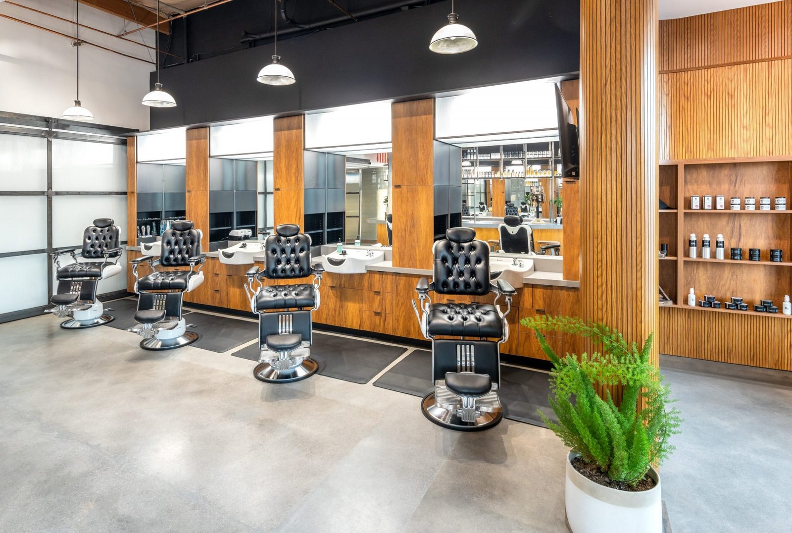The chair row and mirrors at The Garrison in the Huntridge District
